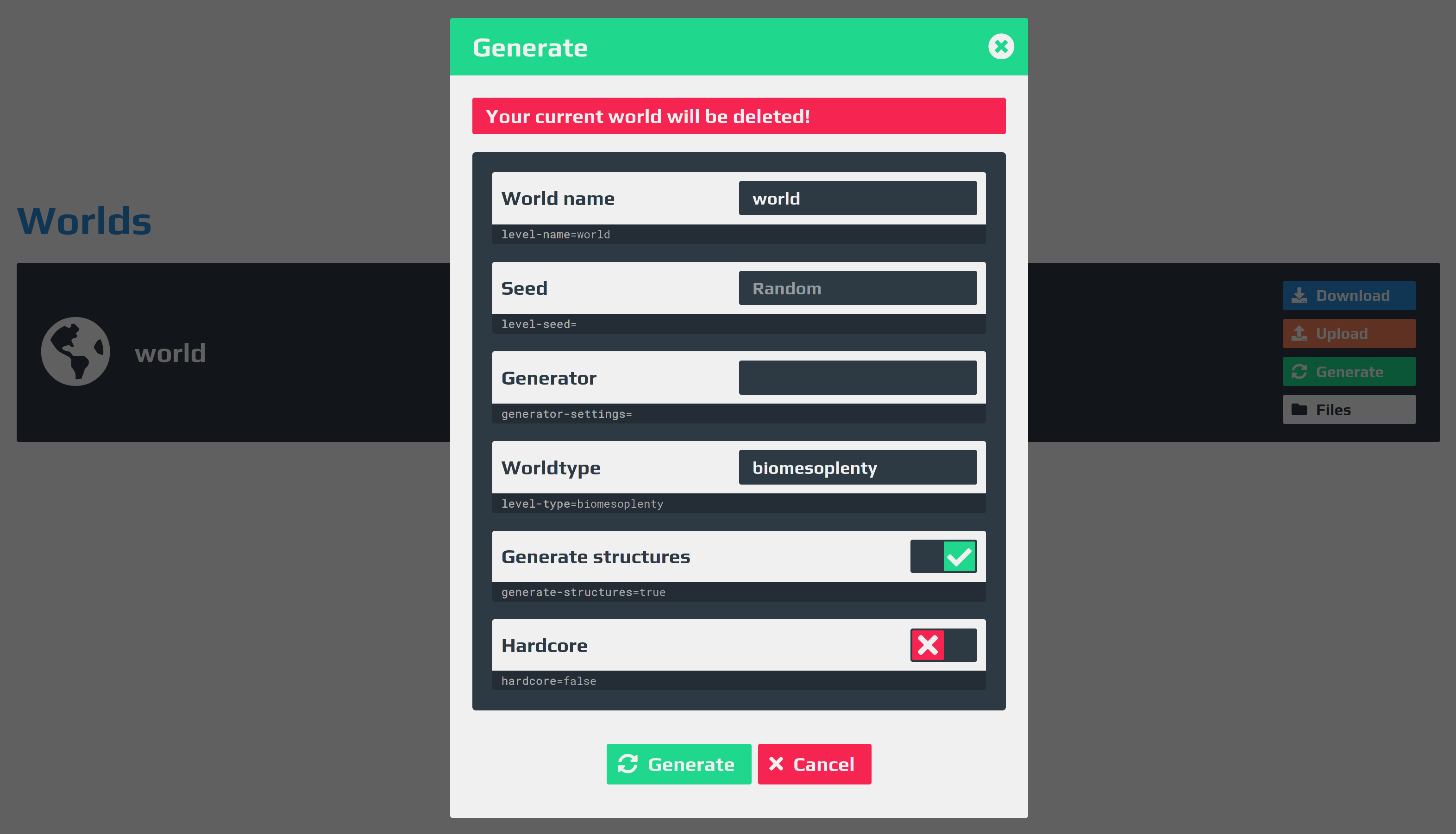 Generate A Biomes O Plenty World Aternos